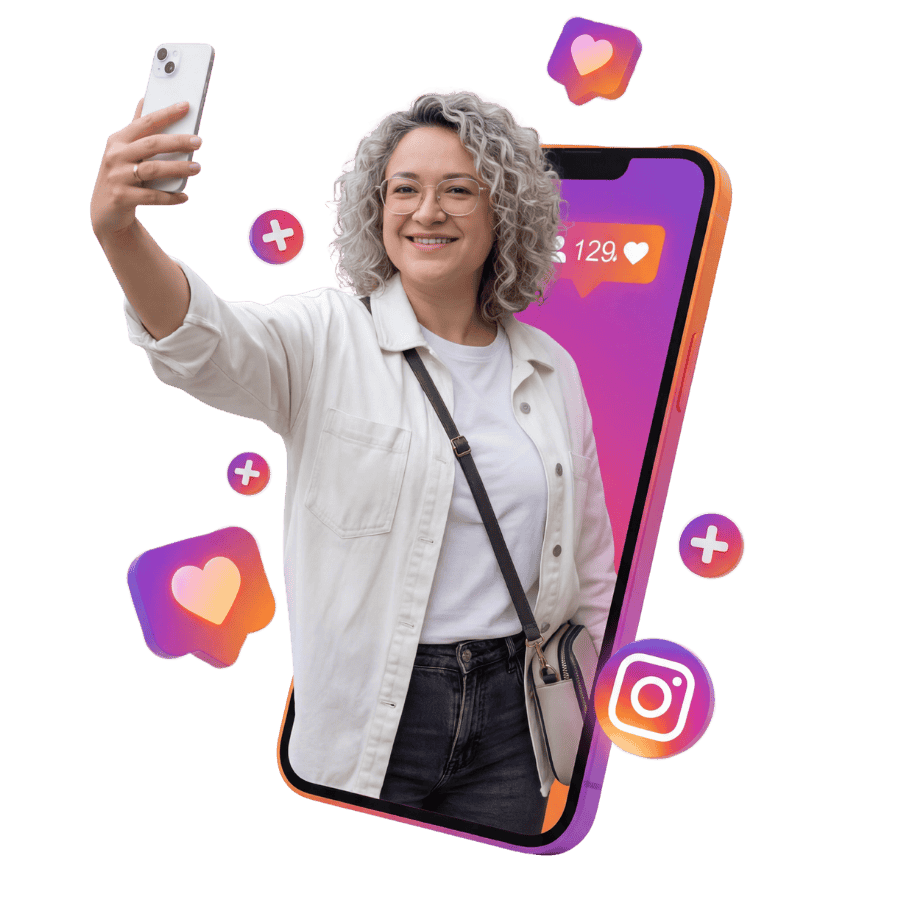 Eine Frau mit einem Smartphone in der Hand_ Xenia